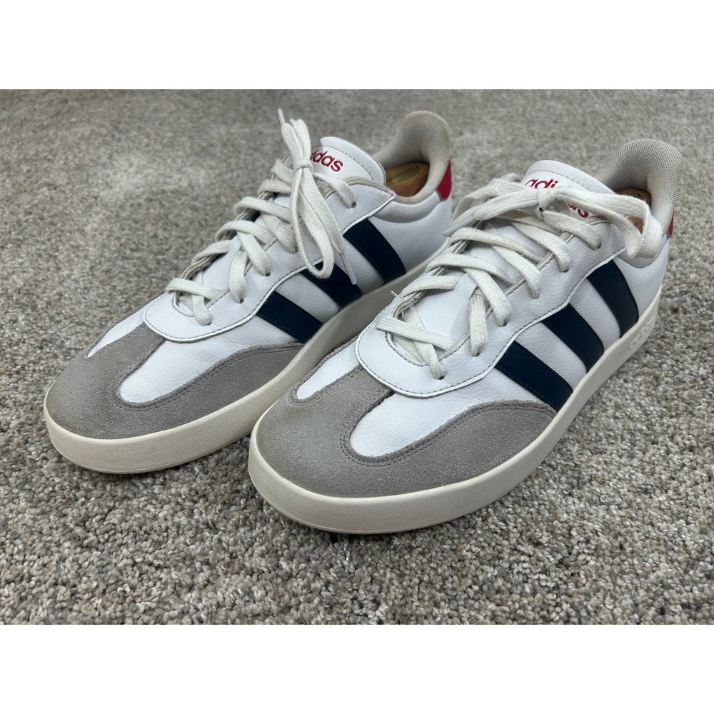Adidas VL Court 3.0 White Navy Red Leather Sneakers IH1228 Mens 11.5